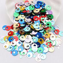 400 buah payet plastik bulat lepas 20g 10mm, dengan lubang 1mm, payet warna-warni untuk pembuatan perhiasan, scrapbooking DIY, dan kerajinan jahit. - MultiWarna - View 33