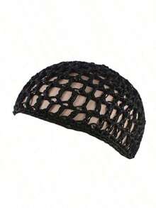 1pc Breathable Elastic Crochet Hair Net Cap, Hollow Mesh Soft High Elastic Fabric, Full Coverage Anti-Slip Design For Long Hair, Women's Sleep & Shower Hair Protection, Simple Comfortable Daily All-Season Style - Multicolor - View 5