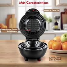 Mini Waflera, Mini Máquina para Hacer Cuencos de Gofre, Superficie Antiadherente, 350W, con Luz Indicador de Encendido y Asa Fría,Perfecta para Rápido Desayuno y Postre - 1 - Ver 4
