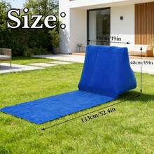 High Quality Garden Beach Mat, Inflatable Beach Mat With Triangle Inflatable Headrest, Sunbathing Mat, Foldable Sleeping Mat, Suitable For Outdoor Beach, Camping, Hiking, Office, Balcony Use - Multicolor - View 3
