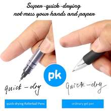 Bolígrafo de punta fina de 0.5mm, tinta líquida de secado rápido japonesa, escritura suave, suministros de oficina y estudiante para el regreso a la escuela (Negro) - A - Ver 2