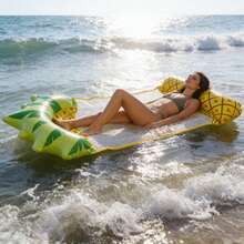 1/2/3PCS Fruit Shaped Inflatable Water Hammock Float, Mesh Pool Lounger, Multi-Use Water Lounge For Adults, Watermelon Pineapple Strawberry Floating Raft For Beach Lake Summer Pool Party - Multicolor - View 6