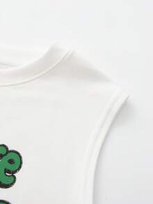 Balabala Baby Boys Kaos Tanpa Lengan Lengan Pendek Motif Kartun Gaya Baru - Putih - View 7