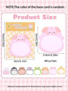 16pcs/320pages Cute Pet Cartoon Stickers (Random Color), Ins Style Animal Memo Decorative Stickers, Suitable For Students And Office, Random Pattern, Back To School Supplies, Birthday And Bachelor Party Decoration Gifts - Multicolor - View 7