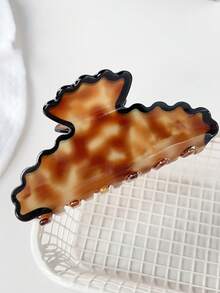 Wave Scalloped Hair Claw Clips For Women, Large Marble Tortoise Shell Print Acrylic Hair Jaw Clips, Cute Butterfly Shape Non Slip Strong Hold Hair Bar - Multicolor - View 23