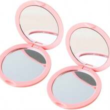 Ins Simple Solid Color Pocket Makeup Mirror Foldable Double Sided Round Compact Mirror Portable Hand Cosmetic Mirror For Girls - Multicolor - View 4
