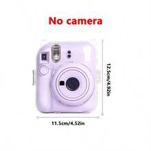 1Pc Clear Crystal Camera Protective Case Compatible With Fujifilm Mini 12, Transparent Shell With Colorful Rainbow Shoulder Strap, Durable Scratch & Drop Resistant Clear Cover, Camera Not Included - View 4