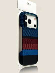 1件 膚感奢華碳纖維條紋手機殼，適用於 iPhone 18 17 Pro Max Air 16 15 14 13 12 11 Pro Max Plus，硬 PC 背蓋 - 藏藍 - 查看 4