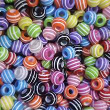 60pcs Multicolor Striped Cylindrical Resin Spacer Beads With White Stripes, Suitable For DIY Jewelry Making, Bracelets, Necklaces, Earrings, Hair Accessories And Handmade Crafts - Multicolor - View 2