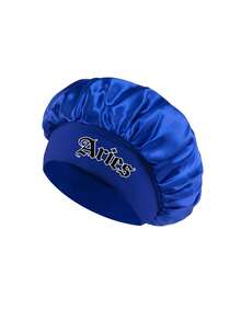 1pc Satin Sleep Cap, Lightweight Hair Protection Bonnet, 12 Zodiac Print Large Size Sleep Cap, Loose Elastic Band, Suitable For Curly Hair Sleep Wear - Multicolor - View 14