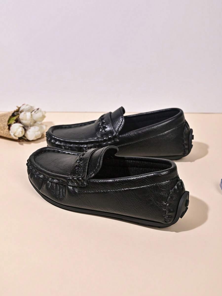 Sepatu Loafer Serbaguna untuk Anak, Elastisitas Tinggi & Sangat Lembut, Sangat Ringan, Mudah Dipakai, Sol Anti Selip, Cocok untuk di Rumah, Sekolah, Pesta, dan Berbagai Acara - Hitam - View 1