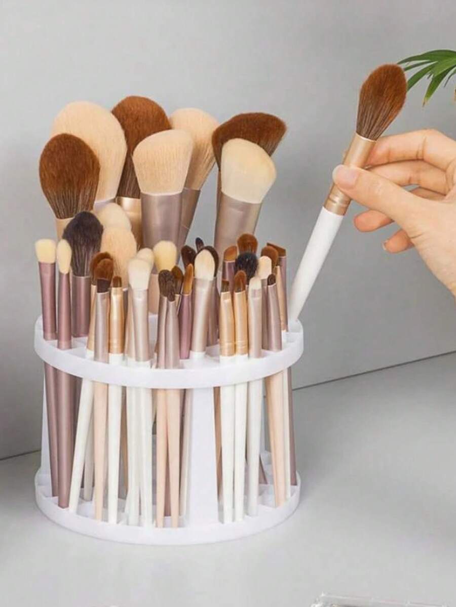 1pc Cosmetic Storage Rack, Multi-Functional Detachable Organizer, Desktop Makeup Brush Holder With Compartment Storage Box Plastic Cosmetic Organizer For Lipstick, Jewelry, Dressing Table And Dressing Room, Suitable For Eyebrow Pencil, Lipstick, Brushes And Makeup Supplies, Living Room, Kitchen, Bathroom, Bedroom And Other Places, Perfect Gift For Valentine's Day And Thanksgiving, Sturdy Cosmetic Dressing Table Organizer - Multicolor - View 1