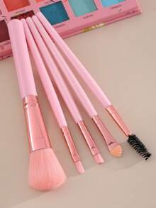5PCS Makeup Brush Set,All-In-One & Beginner-Friendly | Travel-Ready & Gift-Ready | Perfect For Newbies/Her - Multicolor - View 1