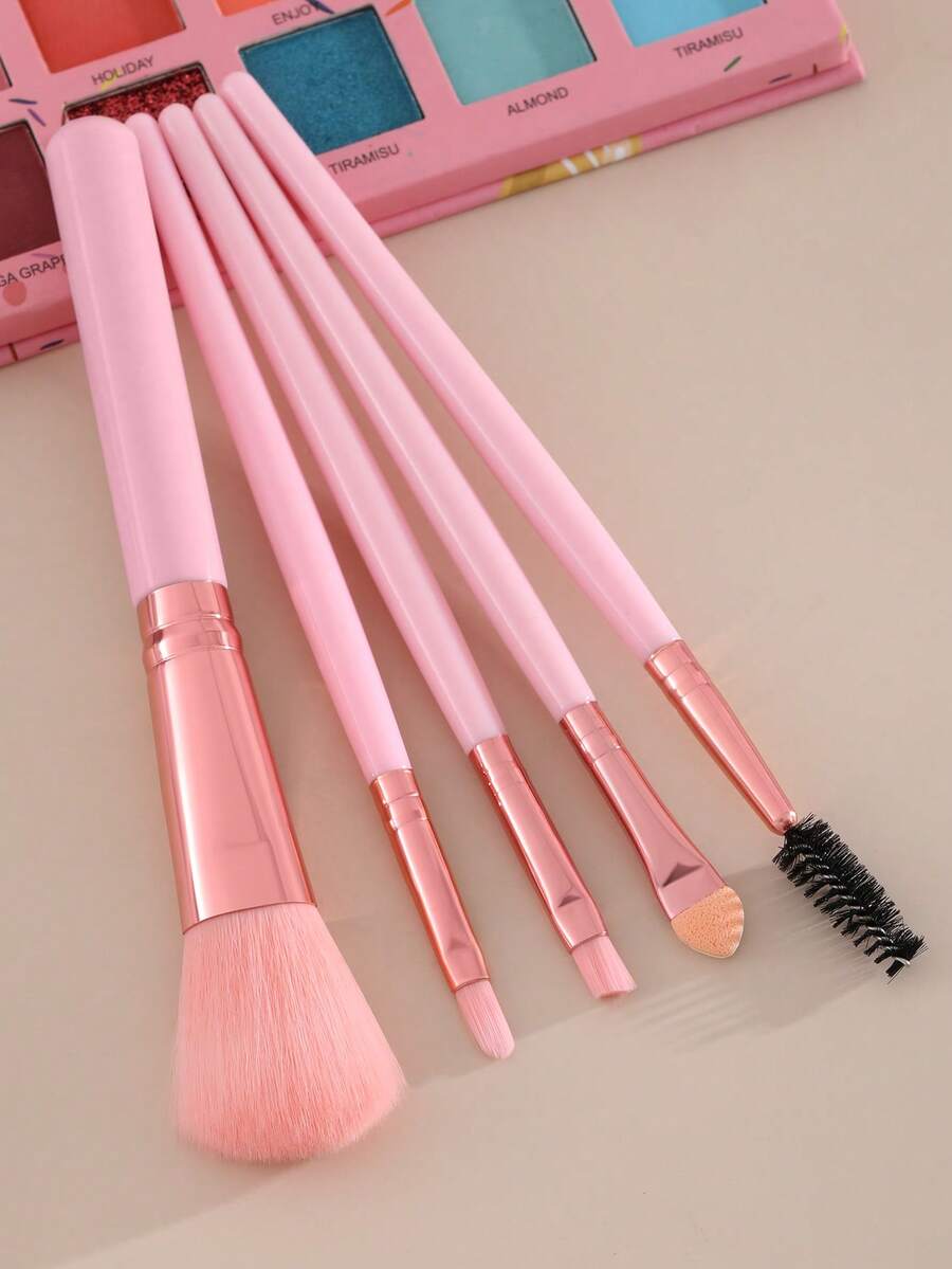 5PCS Makeup Brush Set,All-In-One & Beginner-Friendly | Travel-Ready & Gift-Ready | Perfect For Newbies/Her - Multicolor - View 1