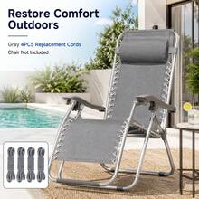 4pcs Zero Gravity Chair Replacement Rope, Elastic Chair Rope Repair Kit With Metal Heads, Outdoor Patio Lounge Chair Leisure Chair Elastic Rope, Repair Worn Chair Support, Rope Only - Thickened and Upgraded Version - View 8