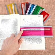2/4pcs Colorful Reading Guide Labels, Reading Line Tracker, Enhance Comprehension, Suitable For Books, Articles, Study Guides, Transparent Design, Durable Bookmark Accessories, Office And Study Supplies - A - View 1