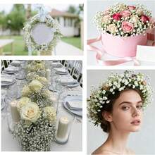 60pcs Artificial Baby's Breath Flowers, Realistic Artificial Flowers, Suitable For Home Decor, Wedding, Wedding Supplies, Wedding Decoration, Artificial Decoration, Multi-Functional Tabletop Display Artificial Flower Decoration - White - View 6