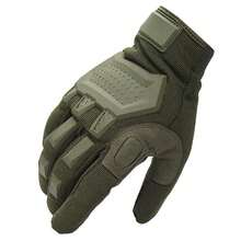 1 Pair Unisex Soft Shell Touchscreen Full Finger Tactical Gloves, Sports, Hiking, Fitness, Motorcycle Riding Gloves - Black - View 16