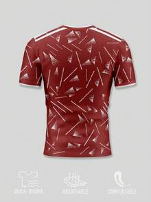 1pc Personalized 2627 Season Liverpool Style Men's Football Jersey - Number, Team Name And Team Logo Short Sleeve T-Shirt. Best Gift. Casual Sports - Red - View 3
