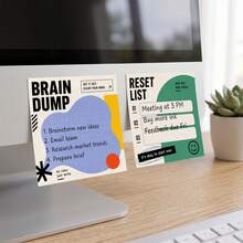 1pc Random/4pcs "Brain Dump, Don't Forget,Tiny Win,Reset" List"Minimalist Daily Planning Sticky Note,Suitable For Planner Journal Office School, Motivational Stationery Gift For Students Self-Adhesive Reminder Notes For Office, School, Work, Desk - one-size - View 9
