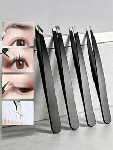 4/1pc Professional Tweezers Set, Mini Travel Tweezers, Precise Tweezers For Facial Hair Grooming And Eyebrow Shaping, Best Tweezers For Sensitive Skin - A - View 3