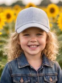 1 PC Black Beige Gray Boys Girls Baseball Cap, Summer Sun Protection Beach Hat, Kids Foldable Breathable Vacation Daily Casual Wear Essentials - Multicolor - View 2