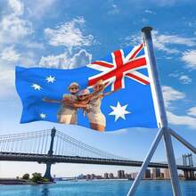 1pc Customized Australian Flag - Add Your Own Image And Text - Face Cutout - Suitable For Birthday, Wedding, Father's Day, Mother's Day, Valentine's Day, Home Decor - Also For Customized Tapestry, Garden Flag, Customized Flag - 澳洲旗幟 - 查看 11