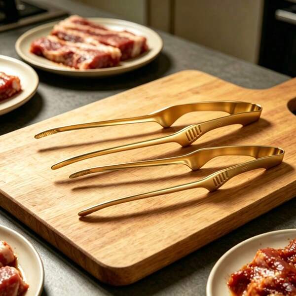Premium Stainless Steel BBQ Tongs Long Handle Heat Resistant Non-Slip Grilling Tongs For Camping Restaurant Home