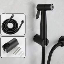 Pressurized Handheld Bidet Sprayer For Bathroom, Hotel Apartment Shower Room Accessory, Modern Minimalist Toilet Brush Spray Gun Set, Bathroom Home Bidet Basin Pressurized Spray Head (4-Piece Set Includes Spray Gun, Bracket, Hose, 1 Roll Of Tape) - Spray Gun - View 5