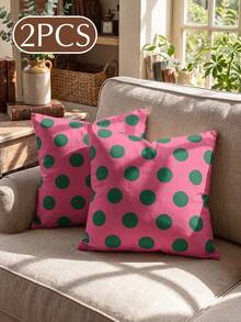 1/2pcs Polka Dot Print Pillowcase (Pillow Insert Not Included), Single-Sided Print, Soft & Breathable, Anti-Pilling, Skin-Friendly & Durable, 45*45/50*50/40*40CM, Home Decor, Suitable For All Seasons, Machine Washable, OEKO-TEX Certified - Multicolor - View 12