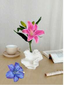 2pcs Artificial Lily Flowers For Home Decor, Suitable For Living Room Tabletop, Valentine's Day, Gift, Birthday, Graduation Season, Back To School Room Decoration And School Supplies - Multicolor - View 3