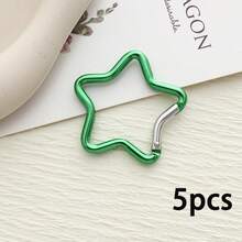 5pcs/10pcs Multicolor Star-Shaped Clasp Keychain Fastener, Clothing & Bag Decorative Buckle, Car Key Pendant, Holiday Birthday Decoration - Multicolor - View 17