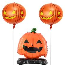 Stand Skull Pumpkin Head Shape Foil Balloons 4D Pumpkin Balloons Halloween Decorations Party Supplies 3Pcs/Set - View 5