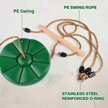 1PC 3-In-1 Fun & Fitness Swing For Outside, Swing Seat, Sensory Swing Rope Swing For Tree Swing Set Accessories Saucer Swing Disc Swing Backyard Swing Indoor-Outdoor Climbing Frame Sports & Outdoor Play Toys - 墨綠色 - 查看 7