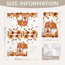 MEMNUN 2 Pcs Cartoon Autumn Couple Gnome Pumpkin Maple Leaf Printed Pattern Kitchen Towels Dish Cloths Super Fine Microfiber Polyester Material Home Sweet Home Cozy Home Decor Hand Towels Thanksgiving Home Fabric Hanging Towels Home Decor, Kitchen Decor, Fall Decor Suitable For Restaurant Kitchen Home Decor And Gift Giving 40*60cm/45*70cm - Multicolor - View 3