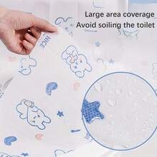 Disposable Toilet Seat Covers 20/50pcs/Pack, Cute Rabbit & Heart Pattern, Extra Long & Wide Design, Hygienic & Soft, Portable Bathroom Supplies, Cute Animal Print, Random Color - Multicolor - View 3