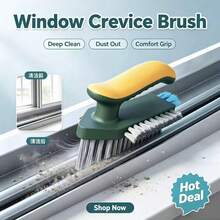 1pc Crevice Cleaning Brush, 2-In-1 Floor Cleaning Brush, Multi-Functional Handheld Cleaning Brush, No Dead Angle Brush, Ideal Home Accessory, Suitable For Cleaning Windows, Crevices, Stove, Doors, Washing Tubs - One Size - View 1