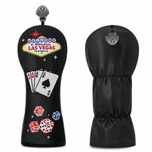 1pc Golf Club Headcover, Golf Driver/Fairway Wood/Hybrid Headcover, Lucky Four-Leaf Clover Cross Pattern Golf Headcover With Number Tag - Multicolor - View 6