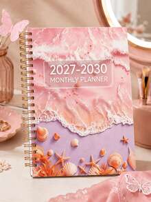 2027-2030 長期月曆計畫本，142頁，60個月週計畫月計畫筆記本，海洋波浪貝殼與海星封面，適用工作與居家，返校用品、辦公桌配件、居家必需品 - 均碼 - 查看 4