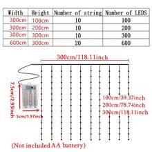 Battery Powered Fairy Curtain Lights, String Lights For Yard, Background Wall Decoration, Suitable For Wedding, Christmas, Halloween, Party, Holiday Lighting, Camping Decoration, Patio Decoration, Home Lighting, Room Decoration, Garden Decoration, 8 Lighting Modes, 100/200/300/600LED, Outdoor String Lights, All Season Use, 4 Colors Optional Bedroom Curtain Lights - Battery Box Curtain Light String - View 4