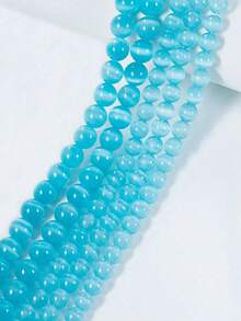 8mm Natural Lake Blue Cat Eye Beads, High Quality Smooth Round Beads, Loose Beads, Jewelry Making Materials, Opal Stone, DIY Bracelet - Multicolor - View 10
