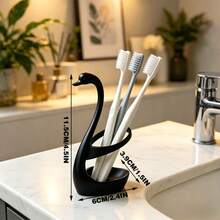 1pc Creative Swan‑Shaped Small Toothbrush Holder, Compact Size (≤15 Cm In Length), Toothbrush Storage Rack, Novelty Pen/Pencil Decor Ornament Bathroom & Desk. Home, Hotel, Washroom, Kitchen Countertop. Gift Halloween, Christmas Parties & Game Prizes - Swan - View 9