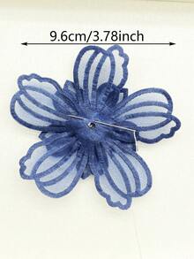 1pc Multicolor Rhinestone Mesh Flower Applique, Sewable Crystal Lace Floral Patch, Suitable For Wedding Dress, Evening Gown, DIY Clothing, Hat, Shoes Decoration - Purple - View 2