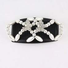 1pc Women's Double-Sided Hair Comb Elegant Beaded Hair Clip, Suitable For Ponytail, Half-Up And Layered Hairstyles, Multi-Functional Hair Accessory, Ideal Gift Choice,Bun Extension - Black - View 11