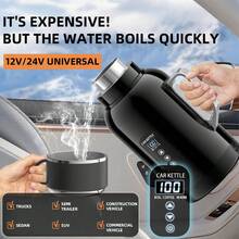 Ketel Listrik Mobil Kapasitas Besar, Kontrol Suhu Sentuh, Lapisan Dalam Stainless Steel 304, Universal 12V/24V, Ketel Air Panas Portabel & Gelas Berinsulasi untuk Mobil, Truk, Perjalanan Mandiri - R9 - View 3