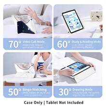 滿月與星星圖案彩繪效果平板保護殼，適用於 MatePad SE 11/MatePad 11/MatePad 11.5 2025/Pad 8/9/10/X8/X8A/X9、Xiaoxin、Apple 10代/A16 11代/Air/Pro 11 及 A9 - 款式16 - 查看 9