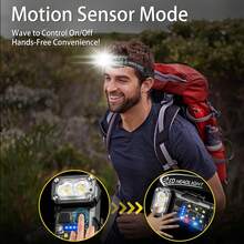 BOSSNEY Rechargeable EDC Clip-On Flashlight, Portable And Compact Pocket Mini Headlamp, 5 Modes, Small Magnetic LED Lights With Motion Sensor For Work, Cycling, Running, Emergencies - Star - View 5