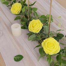 24/48pcs 7.6cm Yellow Artificial Rose Flower Heads, Foam PE Fake Rose Heads Without Stems, DIY Handmade Roses, Suitable For Flower Wall, Wedding Arch, Party Gift Box Decoration - Yellow - View 5