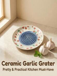 1pc Ceramic Garlic Grinder, Made Of Durable Reusable Ceramic Material, Multi-Functional And Efficient, Suitable For Grinding Garlic, Ginger, Horseradish And Other Ingredients, Practical Kitchen Tool, Suitable For Daily Cooking, Easy To Clean And Store - Multicolor - View 5