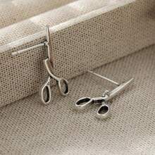 DIYCCPC Fashion Niche Style 3D Scissor Earrings, Suitable For Streetwear And Personalized Styling, Unisex Body Jewelry - Antique Silver - View 4